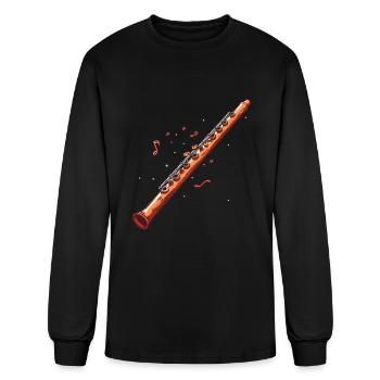 Flute Graphic - Men's Long Sleeve T-Shirt - black - Front