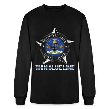 Pennsylvania State Police Shirt PA State Trooper Shirt - Men's Long Sleeve T-Shirt - black - Front