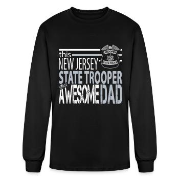 New Jersey State Police NJ State Police Awesome Dad - Men's Long Sleeve T-Shirt - black - Front