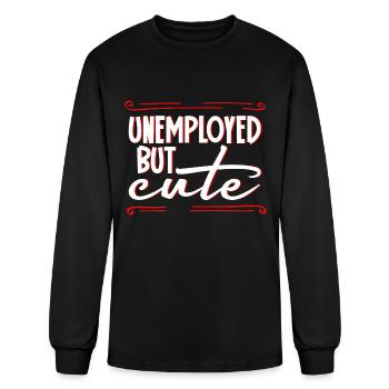 Unemployed But Cute 2 - Men's Long Sleeve T-Shirt - black - Front