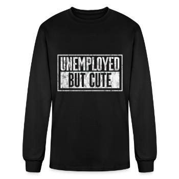 Unemployed But Cute 3 - Men's Long Sleeve T-Shirt - black - Front