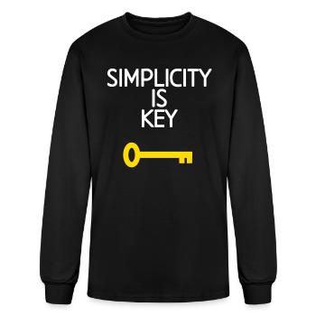 Simplicity is key, motivational quote - Men's Long Sleeve T-Shirt - black - Front