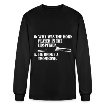 Trombone Trombonist Brass Instrument - Men's Long Sleeve T-Shirt - black - Front