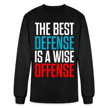 The Best Defense Is a Wise Offense - Men's Long Sleeve T-Shirt - black - Front