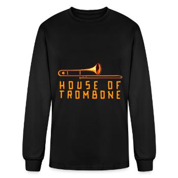Trombone Trombonist Brass Instrument - Men's Long Sleeve T-Shirt - black - Front