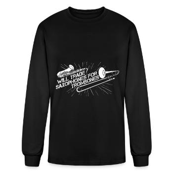 Trombone Trombonist Brass Instrument - Men's Long Sleeve T-Shirt - black - Front