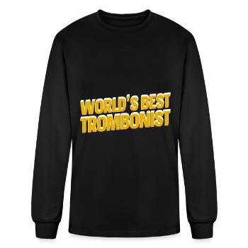 Trombone Trombonist Brass Instrument - Men's Long Sleeve T-Shirt - black - Front