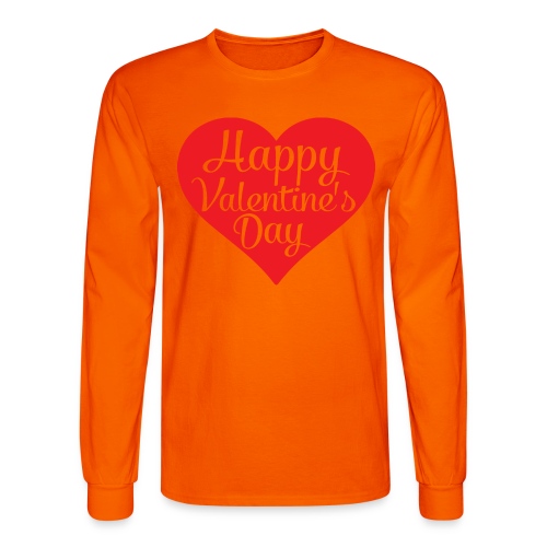 Happy Valentine s Day Heart T shirts and Cute Font - Men's Long Sleeve T-Shirt