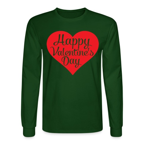Happy Valentine s Day Heart T shirts and Cute Font - Men's Long Sleeve T-Shirt