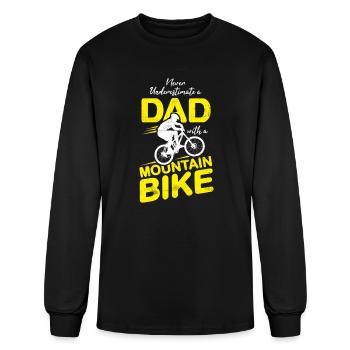 Dad with Mountain Biker - Men's Long Sleeve T-Shirt - black - Front