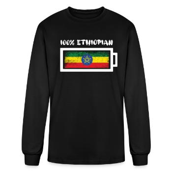 100 Percent Ethiopian Flag - Men's Long Sleeve T-Shirt - black - Front