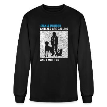 Veterinarian Sick and Injured Animals are Calling - Men's Long Sleeve T-Shirt - black - Front