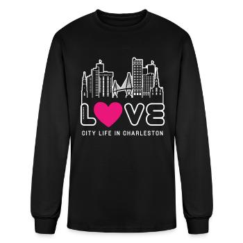 Love City Life In Charleston - Men's Long Sleeve T-Shirt - black - Front