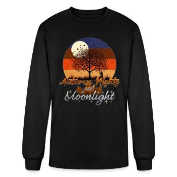 Autumn Nights and Moonlight Retro Sunset - Men's Long Sleeve T-Shirt - black - Front