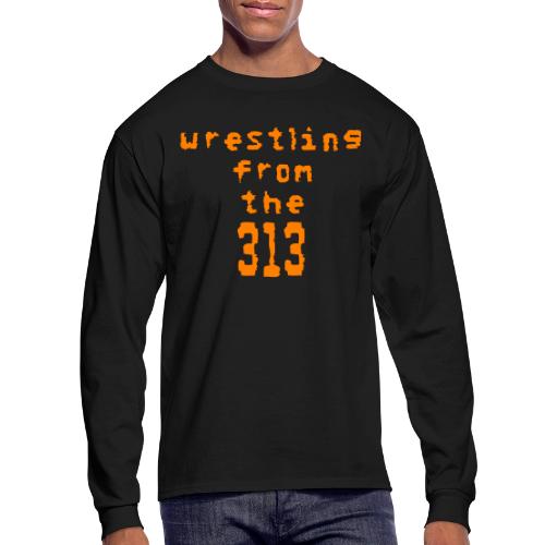 Wrestling from the 313 (orange) - Men's Long Sleeve T-Shirt