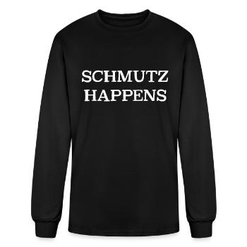 Jewish Schmutz Happens Hanukkah - Men's Long Sleeve T-Shirt - black - Front