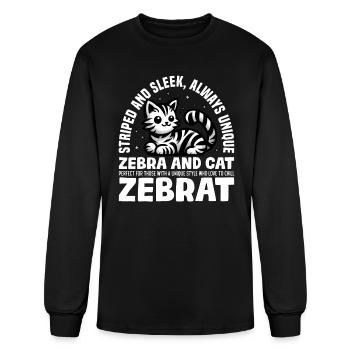 STRIPED AND SLEEK ALWAYS UNIQUE - ZEBRA AND CAT - Men's Long Sleeve T-Shirt - black - Front