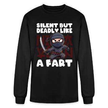 SILENT BUT DEADLY LIKE A FART - Men's Long Sleeve T-Shirt - black - Front