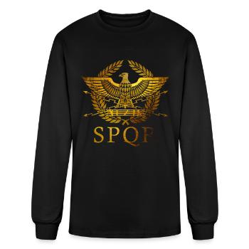 SPQR Senātus Populusque Rōmānus - Men's Long Sleeve T-Shirt - black - Front