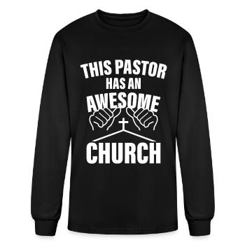 Pastor Awesome Church Funny Pastor Gift - Men's Long Sleeve T-Shirt - black - Front