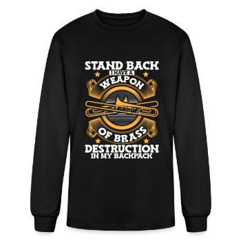 Trombone Trombonist Brass Instrument - Men's Long Sleeve T-Shirt - black - Front
