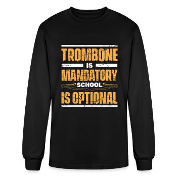 Trombone Trombonist Brass Instrument - Men's Long Sleeve T-Shirt - black - Front