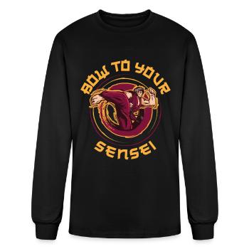 Bow To Your Sensei Funny Karate Gift - Men's Long Sleeve T-Shirt - black - Front