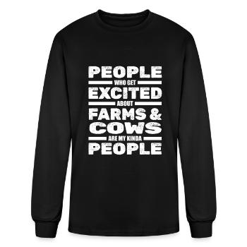 Cow Farm Farming Dairy Farmer - Men's Long Sleeve T-Shirt - black - Front