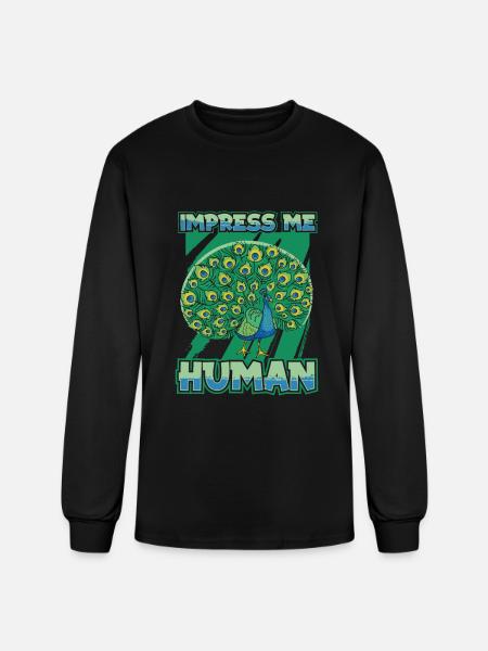 Peacock Peafowl - Men's Long Sleeve T-Shirt - black