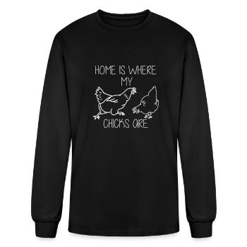 Chicken Hen - Men's Long Sleeve T-Shirt - black - Front