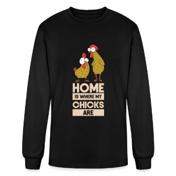 Chicken Hen - Men's Long Sleeve T-Shirt - black - Front
