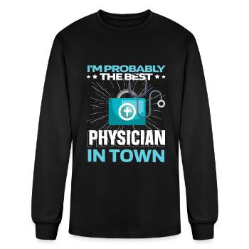 Physician Stethoscope - Men's Long Sleeve T-Shirt - black - Front