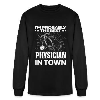 Physician Stethoscope - Men's Long Sleeve T-Shirt - black - Front