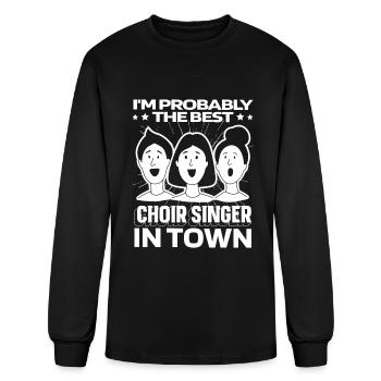 Choir Singing Funny - Men's Long Sleeve T-Shirt - black - Front