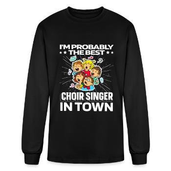 Choir Singing Funny - Men's Long Sleeve T-Shirt - black - Front