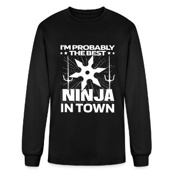 Ninja Ninja Star - Men's Long Sleeve T-Shirt - black - Front