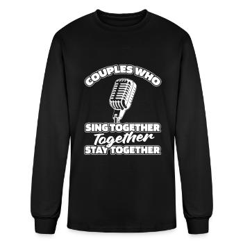 Choir Singing Couple - Men's Long Sleeve T-Shirt - black - Front