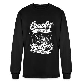 Choir Singing Couple - Men's Long Sleeve T-Shirt - black - Front