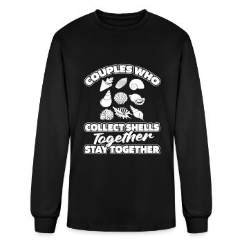 Couple de coquillages - T-shirt à manches longues Homme - noir - Devant