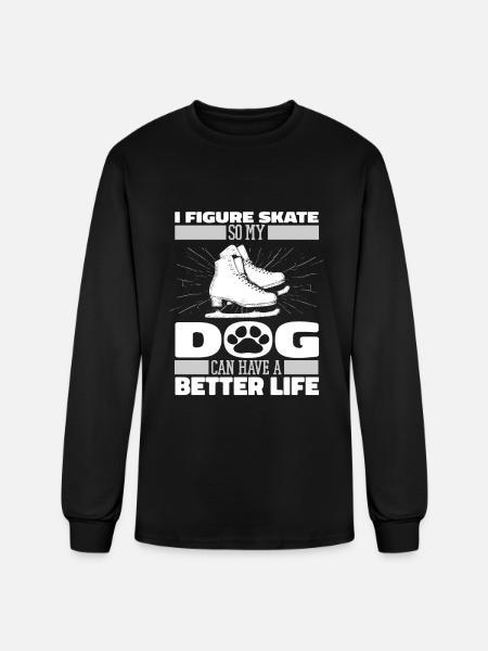 Figure Skating Dog - Men's Long Sleeve T-Shirt - black