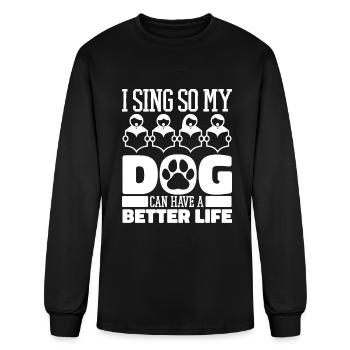 Choir Singing Dog - Men's Long Sleeve T-Shirt - black - Front