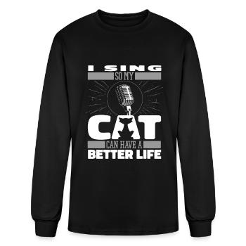 Choirmaster Choir Director Cat - Men's Long Sleeve T-Shirt - black - Front