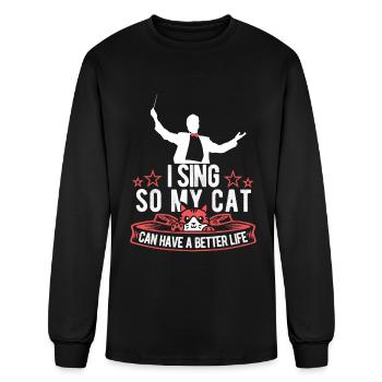 Choirmaster Choir Director Cat - Men's Long Sleeve T-Shirt - black - Front