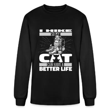 Hiking Hike Cat - Men's Long Sleeve T-Shirt - black - Front