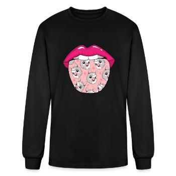 Llama Tongue - Men's Long Sleeve T-Shirt - black - Front