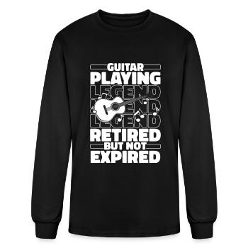 Acoustic Guitar Retired - Men's Long Sleeve T-Shirt - black - Front
