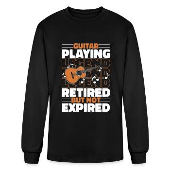 Acoustic Guitar Retired - Men's Long Sleeve T-Shirt - black - Front