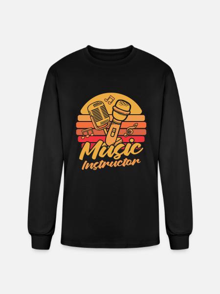 Music Teacher Microphone - Men's Long Sleeve T-Shirt - black