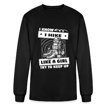 Hiking Hike Girl - Men's Long Sleeve T-Shirt - black - Front