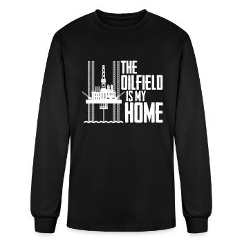 Plate-forme pétrolière de forage pétrolier - T-shirt à manches longues Homme - noir - Devant
